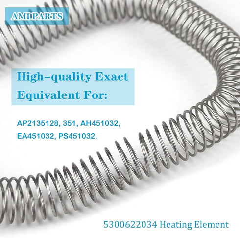 5300622034 Dryer Restring Heating Element Coil -Replaces AP2135128 AH451032 EA451032 PS451032