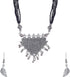 Traditional Indian Antique Silver Oxidised Mangalsutra Thushi Necklace Set with Earrings for Women (SJ_2906)...
