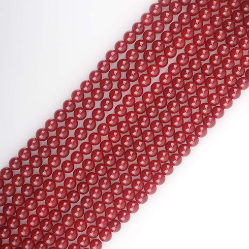 8mm Natural Red Agate Stone Round Loose Stone Beads for Jewelry Making DIY Crafts Design 1 Strand 15" APPR.43-45pcs...