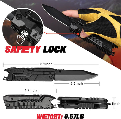 19 In 1 Multitool Pocket Knife - EDC, Outdoor, Camping Gear, Pocket Knife for Men, Brother, Uncle, Grandpa, Cool Gadgets Gifts Idea, Stocking Stuf...