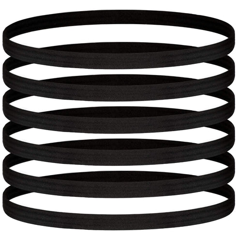 12 Pieces Thin Elastic Sports Headbands Skinny Athletic Hair Bands Yoga Head Band Sweatband for Exercise Yoga Workout Running Soccer, Black...
