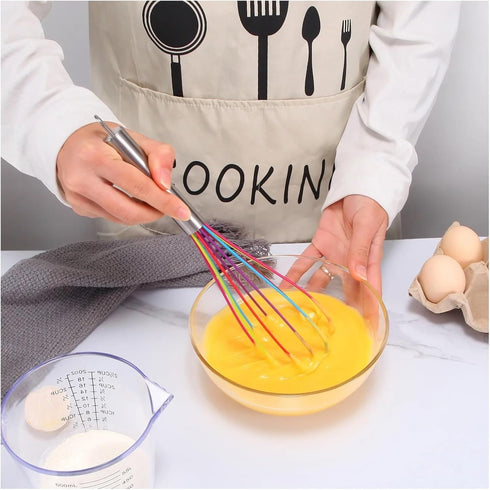 8/10/12 Inch Stainless Steel Egg Blender Balloon Whisk, Manual Whisk Blender, Kitchen Baking Utensils, Cream Butter Whisk (Color : Rainbow 10 Inch...