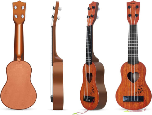 Kids Guitar Musical Toy Ukulele Classical Instrument(Brown),with Extra Harmonica 16 Holes...