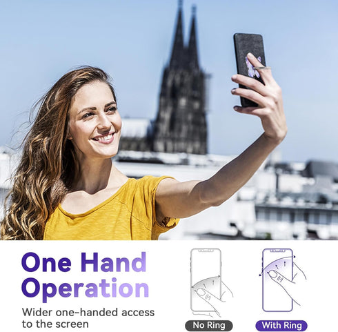 3PCS Phone Ring Holder, Butterfly Painted Pattern Metal Stand 360° Rotation Phone Finger Ring Stand, Cell Phone Finger Kickstand Grip Compatible w...