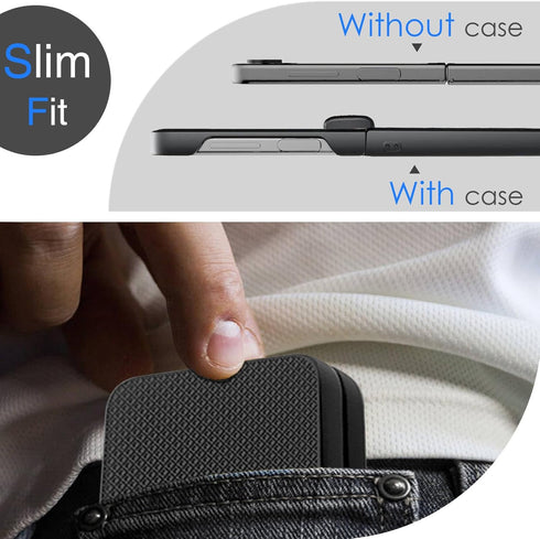 for Samsung Galaxy Z Flip 6 Case with Hinge Protection & Cover Screen Protector, Square Texture, Scratch Resistant, Shockproof, Rugged Slim Fit Ph...