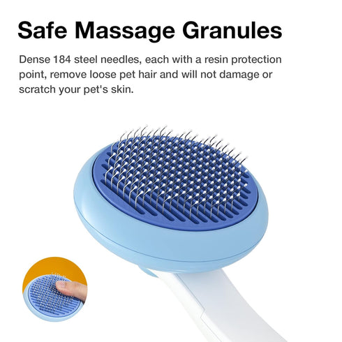 Cat Brush for Shedding, Pet Grooming Self Cleaning Slicker Brush for Cats & Dogs, Cat Deshedding Brush Easily Removes Tangles Hair and Loose Under...