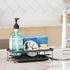 GSlife Sponge Holder Sink Caddy - Large Kitchen Sink Organizer for Brush and Soap, Dish Dispenser Sponge Caddy with Removable Drain Tray, Black...
