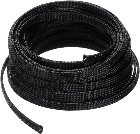 uxcell 25 Ft - 1/4 Inch Expandable Braided Cable Sleeve, PET Cable Management Wire Sleeving Cord Protector, Wire Wrap Loom Tube for TV Computer Au...