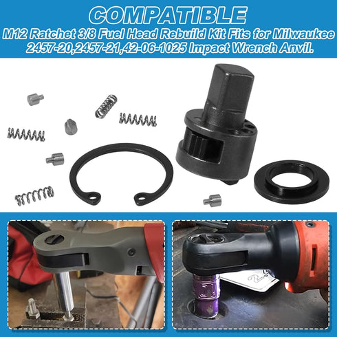 Replacement Ratchet Head Anvil Repair Kit 3/8 inch 42-06-1030 for Milwaukee 2457-20,2457-21 M12 Ratchet Head Anvil...