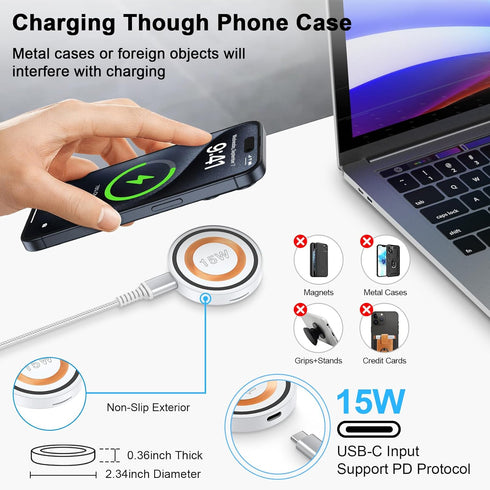 Pixel 8a Wireless Charger Stand, Android Wireless Charger Samsung Fast Charging Pad for Samsung Galaxy S24 Ultra S23 FE S22 S21 S20, 15W Magnetic ...