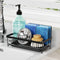 GSlife Sponge Holder Sink Caddy - Large Kitchen Sink Organizer for Brush and Soap, Dish Dispenser Sponge Caddy with Removable Drain Tray, Black...