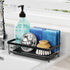 GSlife Sponge Holder Sink Caddy - Large Kitchen Sink Organizer for Brush and Soap, Dish Dispenser Sponge Caddy with Removable Drain Tray, Black...