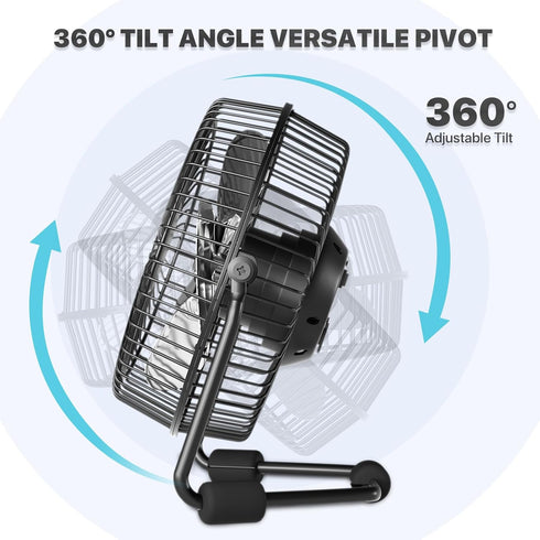 mollie 4-Inch Small USB Desk Fan for Home Office Bedroom Mini Personal Desktop Air Circulator Ultra Quiet Cooling Table Fan Adjustable Tilt Black...