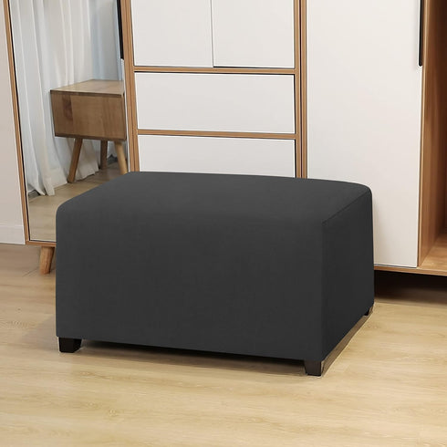 Easy-Going 100% Dual Waterproof Stretch Ottoman Cover Rectangle Folding Storage Stool Furniture Protector Soft Slipcover for Living Room with Elas...