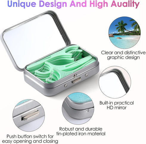 Dental Floss Portable Case, Easy to Store Floss Picks of Various Sizes, Portable Dental Floss Dispenser is Perfect for Travelling, Hotels, Dinners...