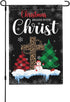 Christmas Garden Flag Christmas Begins With Christ Flag Religious Cross Decor Flag 12x18 Double Sided Burlap Garden Flags For Christmas...
