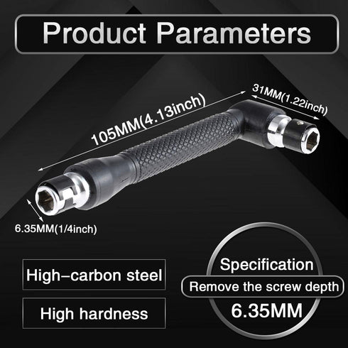 KATUR L-shape Socket Wrench Set Screwdriver and Bit Set, 1/4-Inch Drive, L-shaped Extension Handle Double Head Hex Socket Wrench for Routine Screw...