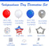 161Pcs Red White and Blue Balloons Arch Garland Kit with Exploding Hollow Star Foil Balloons for 4th of July Memorial Day Graduation Baseball Game...