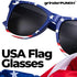 grinderPUNCH 2 Pair Combo Patriotic American US Flag Sunglasses Bulk USA...