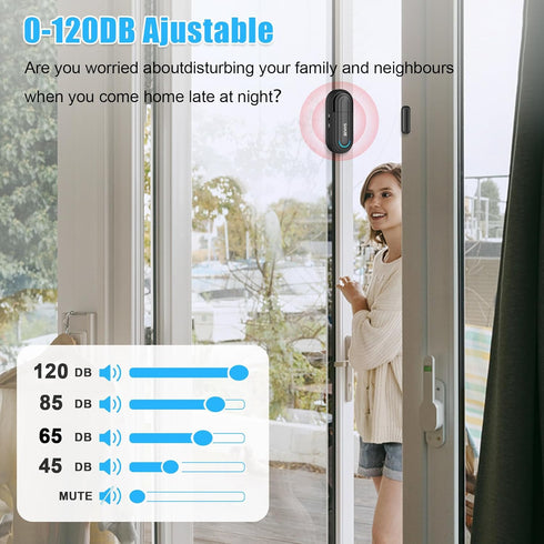 SanJie Door Window Alarm Sensors for Kids Safety/Home Security?Entry Alert when Door Opens 0-120 dB Volume Ajustable with 4 Modes DIY Kit Burglar ...
