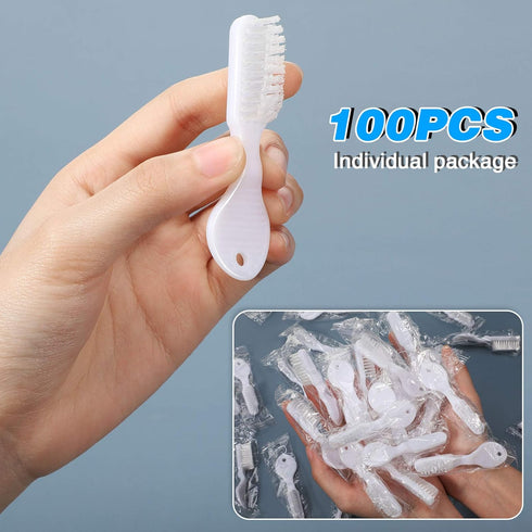 100 Pieces Handle Toothbrush Thumbprint Individually Packaged Security Toothbrush Bulk Toothbrush with Short Handle Soft Bristles, Portable Toothb...