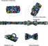Lionheart glory Dog Collar Darkblue Flower Dog Bow Collars Floral Dog Collar with Bow Male or Female Spring Fall Pet Gift Durable Adjustable Dog C...