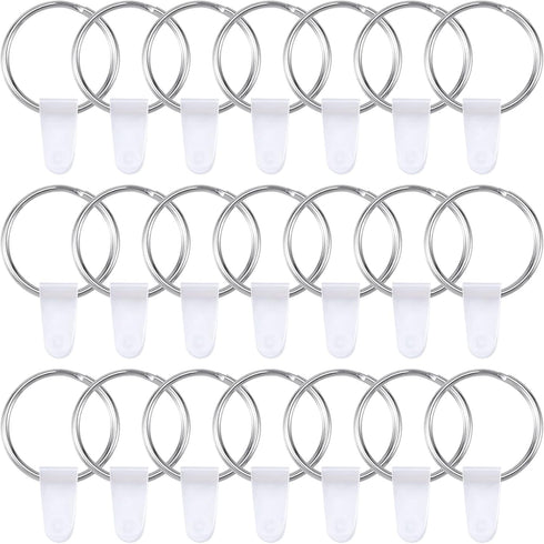 OIIKI 100 Sets Keychain Rings for Crafts, Round Split Key Rings, Metal Keychain Connector with Clear Plastic Snap Tabs, Blanks Key Rings Jump Ring...