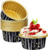 EUSOAR Disposable Baking Cups, 25pcs 5oz Foil Dessert Cups Aluminum Baking Cupcake Liners, Meteor Shower Black Disposable Ramekins Creme Brulee Cu...