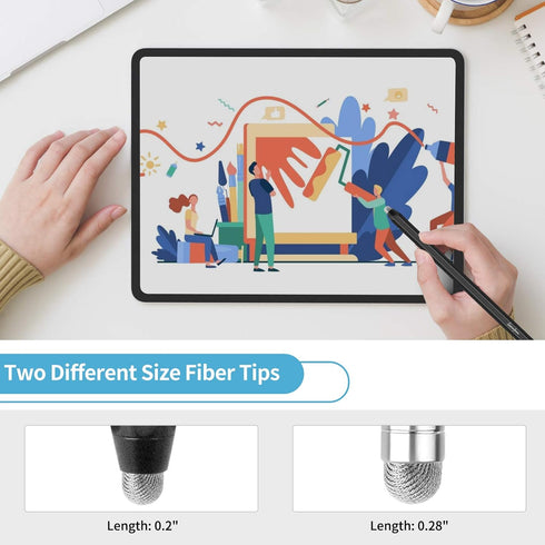 StylusHome Stylus for Touch Screens (2 Pcs), High Sensitivity 2 in 1 Fiber Tips Pen with 8 Extra Replaceable Tips, Stylus for iPad iPhone Tablets ...