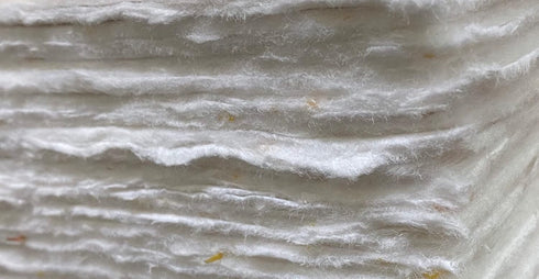 Wanderings Thick Handmade White Deckle Edge Blank Paper - 4x6 inches - Package of 25 - Mixed Media Loose Leaf Paper for Watercolor, Writers, Invit...