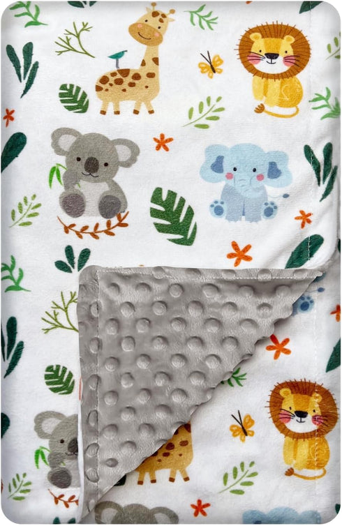 Baby Blanket for Boys Girls Double Layer Soft Plush Minky Blanket with Dotted Backing, Toddler Baby Newborn Blanket Shower Gifts (Cute Animal, 30 ...