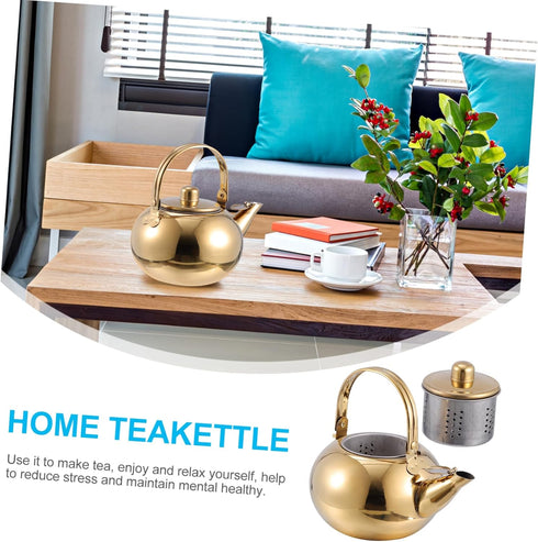 1pc Stainless Steel Pot Whistling Teakettle Classic Teapot Water Kettle Stove Top Kettle Water Boiler Stove Top Round Tea Pot Coffee Pot Tea Kettl...