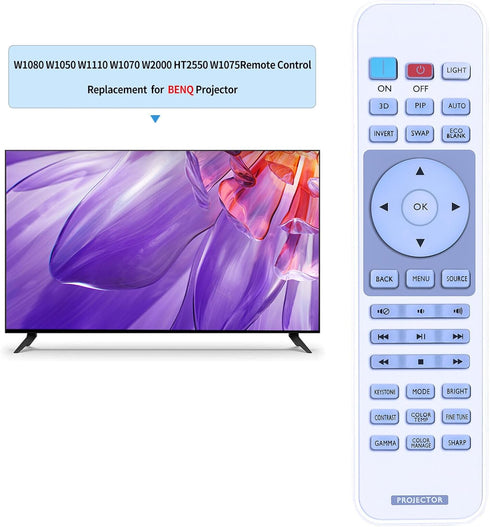 PZL Replacement Remote Control for BenQ Digital Projector HT2050A W1050 HT1070A TH670 HT2050 HT4050 W1350 W2000 HT3050 HT1085ST W3000 W1050S HT107...