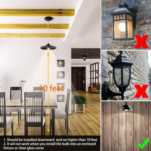 LUXON Radar Motion Sensor Light Bulbs,Dusk to Dawn LED Bulbs 5W 6000K Cool White,A19 E26 Base Night Lights Auto On/Off for Indoor Outdoor Basement...