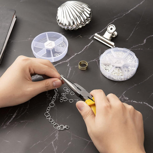Jump Rings Kit With1000PCS Open Jump Rings 40PCS 12mm Lobster Clasps and Jump Rings Opener for Jewelry Making Keychains and Necklace Repair (Slive...