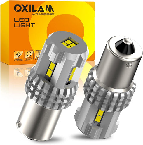 OXILAM Upgraded 1156 LED Bulbs Reverse Light, 6000K White 400% Brightness 3000 Lumens, BA15S 7506 1003 1141 P21W LED Bulb Used for Backup Tail Bra...