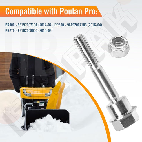 12 Pack 580790401 588077502 Shear Pin Bolts and Nuts Kit, Compatible with Craftsman, Husqvarna, Poulan, Poulan Pro, AYP 2 Stage Snow Blowers, Fits...