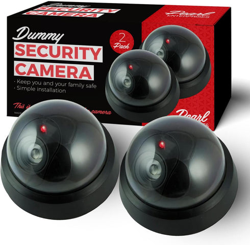 Dummy Fake Security Surveillance CCTV Dome Camera with One Red LED Light Outdoor Indoor Wireless Home Cam System Battery Powered Realistic Look fo...