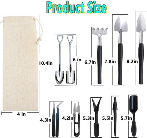12 Pcs Succulent Tools Set Mini Transplanting Garden Tools Kit for Indoor Gardening Flower Pot Cactus Care...