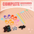 IMZAY 4 Pcs Yarn for Crocheting and Knitting, Crochet Soft Yarn Bulk with Knitting Needles, Stitching Markers, Positioning Pins, Plastic Eyes, Wea...