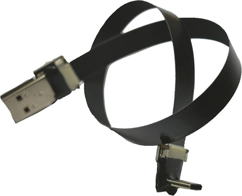 Black FFC USB C FPV Flat Slim Thin Ribbon FPC Cable USB Type-C 90 Degree to Standard USB A for sync and Charging (40CM)...