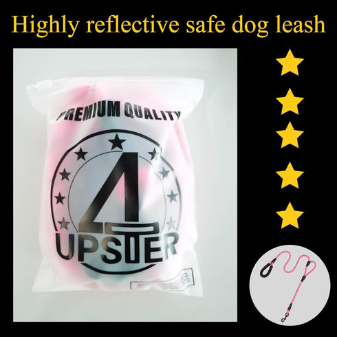 Dog Leash-Heavy Duty Long Dog Leash for Puppy, Small, Medium, and Large Dogs (Pink Rope - Double Handle, 6 Feet)...