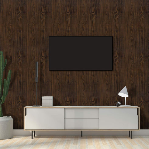 MecparWalnut Wood Grain Wallpaper 17.71 in x 16.4 Ft Brown Wood Contact Paper Wood Peel and Stick Wallpaper Vinyl Self Adhesive Thick Wallpaper fo...