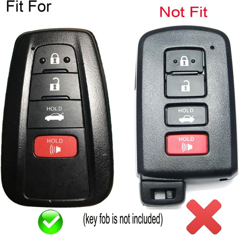 Coolbestda Rubber 4 Buttons Smart Key Fob Cover Case Protector Keyless Jacket Holder for 2019 2020 2021 Toyota Avalon Corolla Highlander Camry C-H...