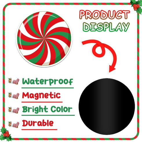 JULMELON 22 Pcs Christmas Candy Magnets Refrigerator Car Magnets Magnetic Sticker for Xmas Holiday DIY Decorations Party Favors Supplies......