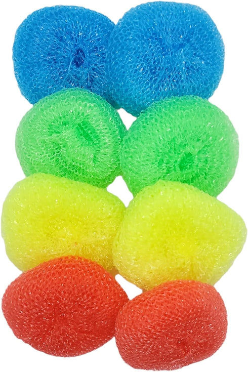 Durable Non-Scratch Nylon Scouring Pads | Round All-Surface Cleaning Pads | Multi-Use Kitchen Scrubbers | Safe for Non-Stick Cookware | 8-Pack Ran...