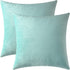 Mixhug Set of 2 Cozy Velvet Square Decorative Throw Pillow Covers for Couch and Bed, Turquoise, 18 x 18 Inches...