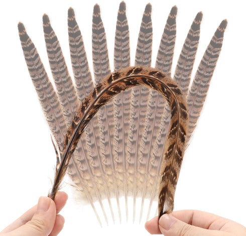 20pcs Natural Pheasant Tails Feather for Hair Hats Crafts Home Wedding Party Decoration (30-35cm)...