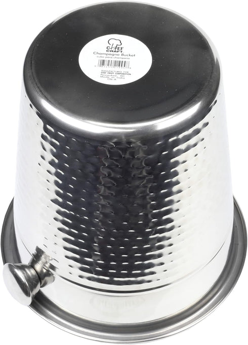 Chef Craft Hammered Champagne Bucket, 4 Quart, Stainless Steel...