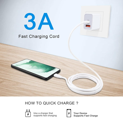 C Charger Cable for Google Pixel 6 Pro 6FT Fast Charging Cord 2Pack PD Power Cord for Google Pixel 8 8a 7 7 Pro 7a 6 Pro 6a 5a 5 4a XL,Samsung Gal...
